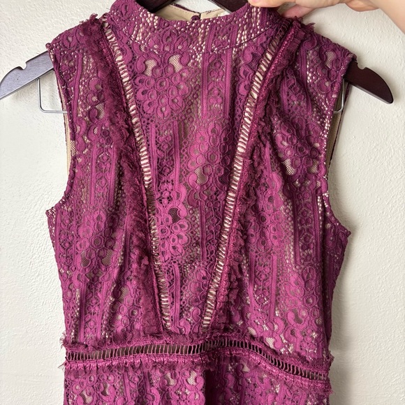 NWOT Bohme Sleeveless Lace Midi Dress In Burgundy Women’s Sz Small Wedding Guest - Picture 3 of 9